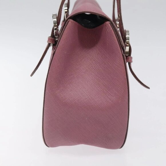 Salvatore Ferragamo Gancini Hand Bag Leather Pink Silver - Picture 3 of 16